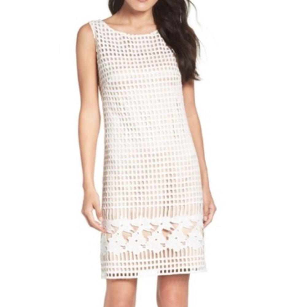 Eliza J Lace Crochet Shift Dress